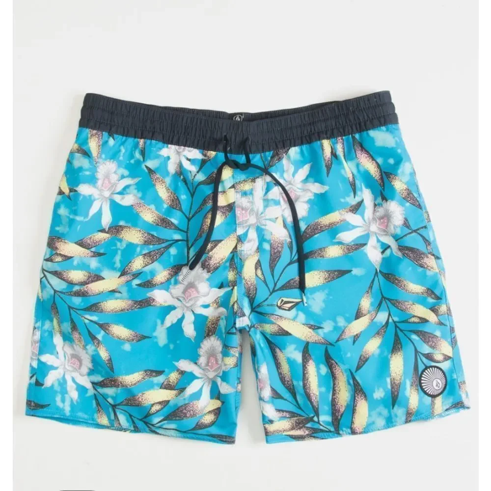 VOLCOM Beach Bunch Mens Volley Shorts Blue Combo 28 NWT